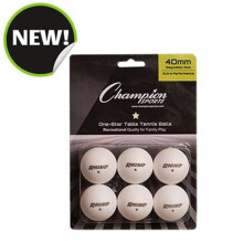 Champion Sports 1STAR6WH 8 x 5.75 x 1.5 in. 1 Star Table Tennis, White - 6 per Pack