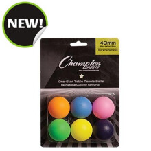 Champion Sports 1STAR6MP 8 x 5.75 x 1.5 in. 1 Star Table Tennis, Multicolor - 6 per Pack