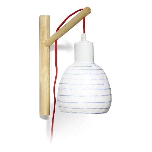 Welink Wall Hanging Porcelain Lamp Blue Zebra