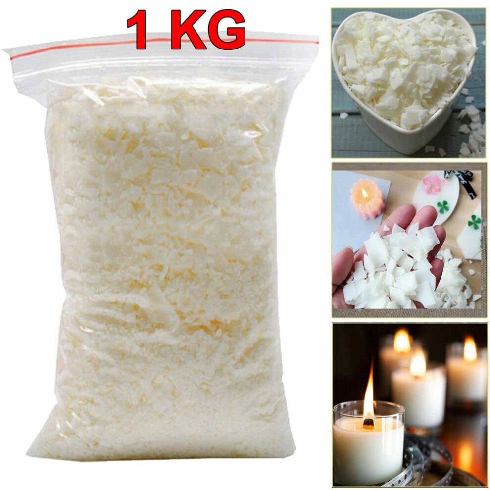 Ezi-Tech 1Kg 100% Pure Soy Wax Flakes For Candle Making - Clean-Burning, Natural, Ideal For Container Candles