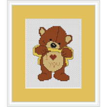 Love Me Bear Cross Stitch Kit By Luca S Ideal For Beginner 7.5cm x 10cm