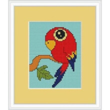 Parrot Cross Stitch Kit - Luca S - Beginner 8cm x 10.5cm