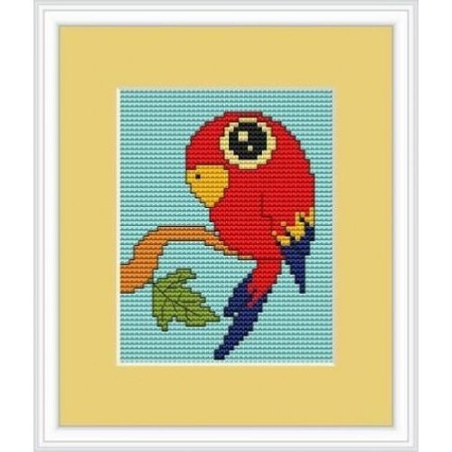 Parrot Cross Stitch Kit - Luca S - Beginner 8cm x 10.5cm