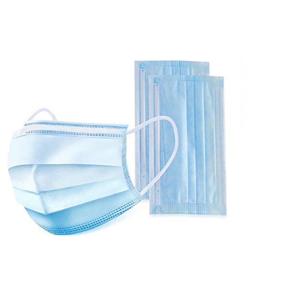 (Blue, 10) Disposable Face Surgical Medical Dental Dust Flu Virus Mask