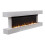 White Modern 60" Wall Mounted Electric Fireplace With Pebbles 6