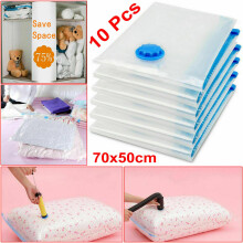 (Small(70x50cm)) 10x Strong Vacuum Storage Bags VAC Space Saving