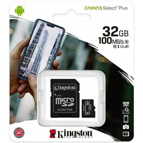 Kingston Kingston Canvas Select Plus 32 Gb Class 10/Uhs-I U1 Microsdhc 100 Mb/S Read SDCS2/32GB