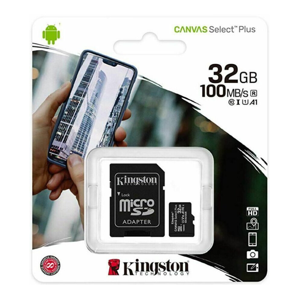Kingston Canvas Select Plus 32 Gb Class 10/Uhs-I U1 Microsdhc 100 Mb/S Read SDCS2/32GB