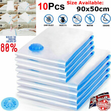 (Medium(90x50cm) 10x Strong Vacuum Storage Bags VAC Space Saving