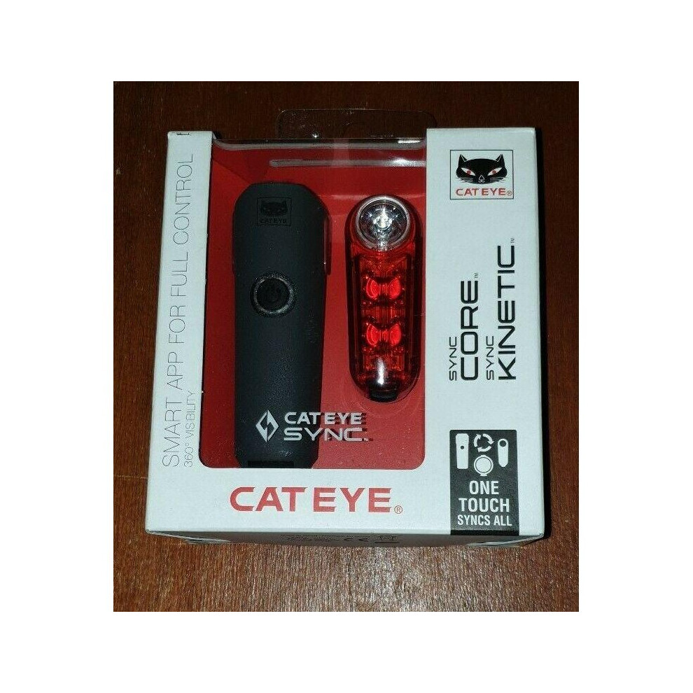 Cateye Sync Core And Kinetic Light Set 500 lumens.