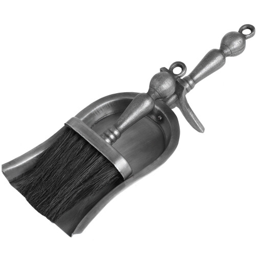 Fireside Hearth Tidy Tool Set | Ball Top | Antique Pewter