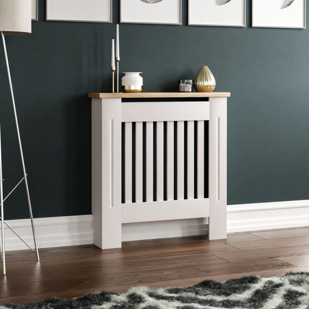 (Small) Arlington Radiator Cover Heating Cabinet White Oak