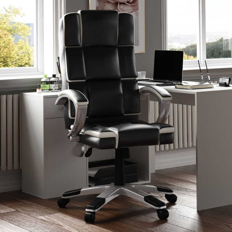 Vida Designs Henderson Faux Leather Padded Office Chair Ukfr Black