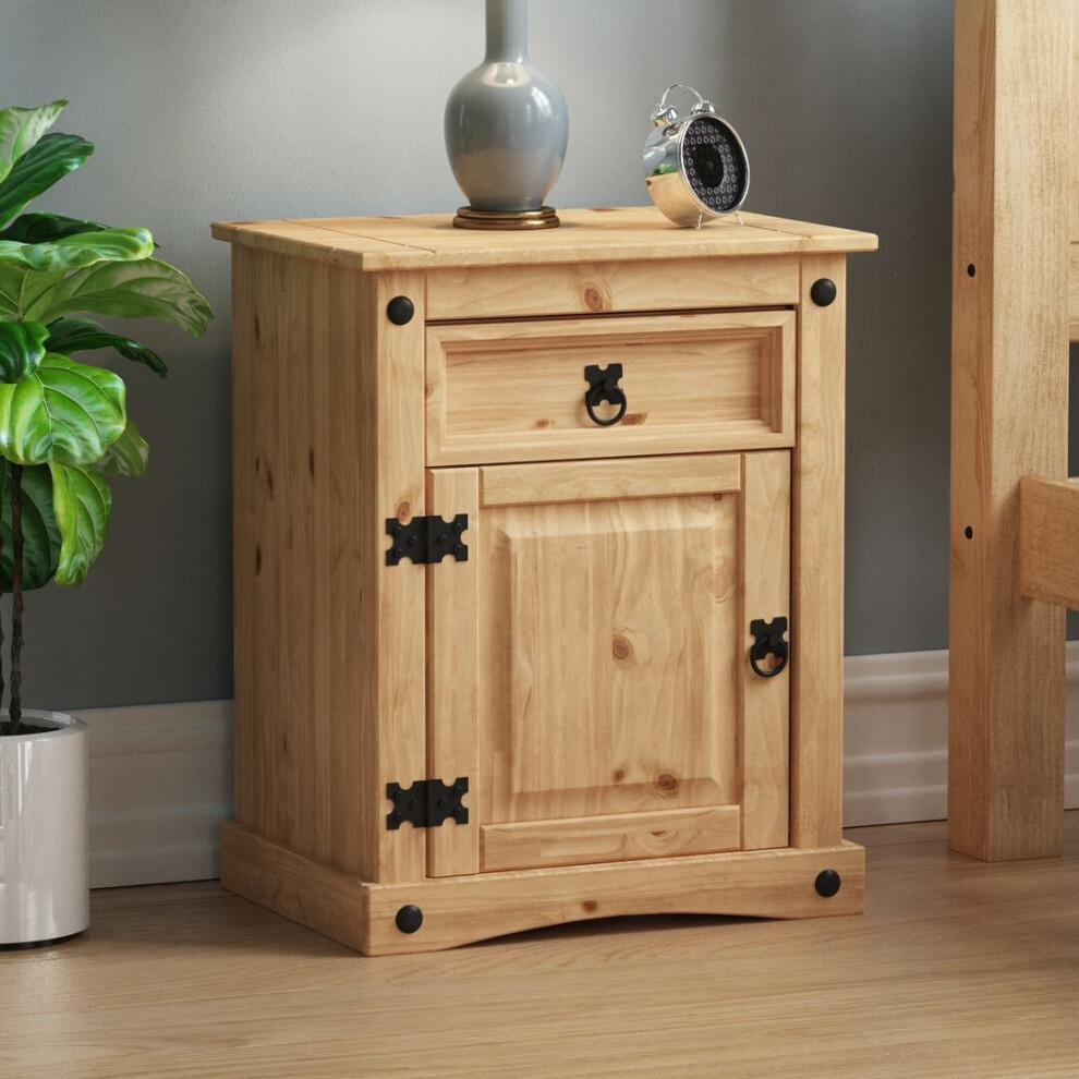 Home Discount Corona 1 Drawer 1 Door Bedside Cabinet Drawer Chest