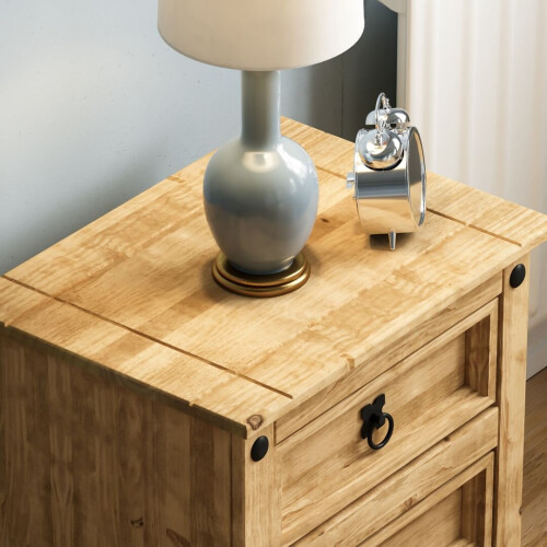 Home Discount Corona 3 Drawer Bedside Cabinet Drawers Pine Wood 2