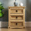 Home Discount Corona 3 Drawer Bedside Cabinet Drawers Pine Wood 2