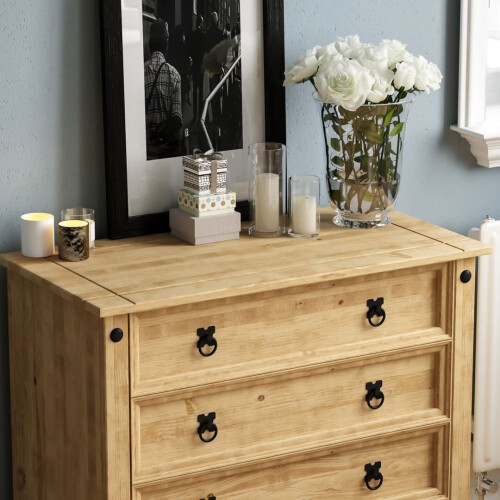 Home Discount Corona 5 Drawer Chest Bedroom Storage Rustic Pine 2