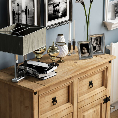 Home Discount Corona 2 Door 2 Drawer Sideboard Cupboard Pine Wood 2