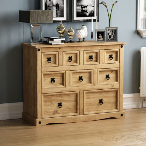 Home Discount Corona 9 Drawer Merchant Chest Bedroom Storage