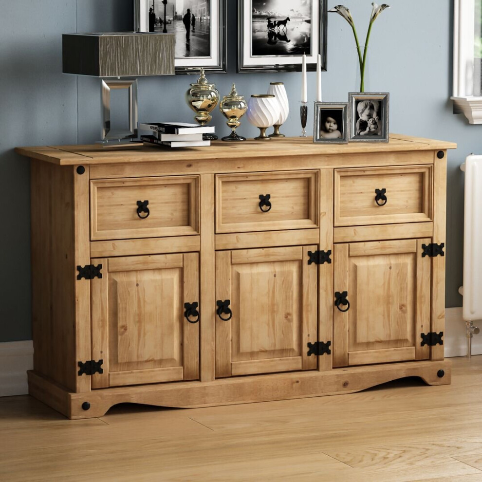 Corona 3 Door 3 Drawer Sideboard Cabinet Cupboard