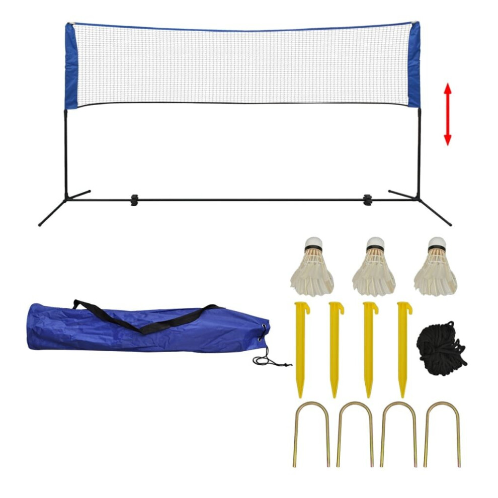 vidaXL Badminton Net Set with Shuttlecocks 300x155 cm Outdoor Garden Ball Game