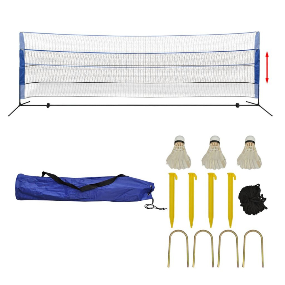 vidaXL Badminton Net Set with Shuttlecocks 500x155 cm Outdoor Garden Ball Game