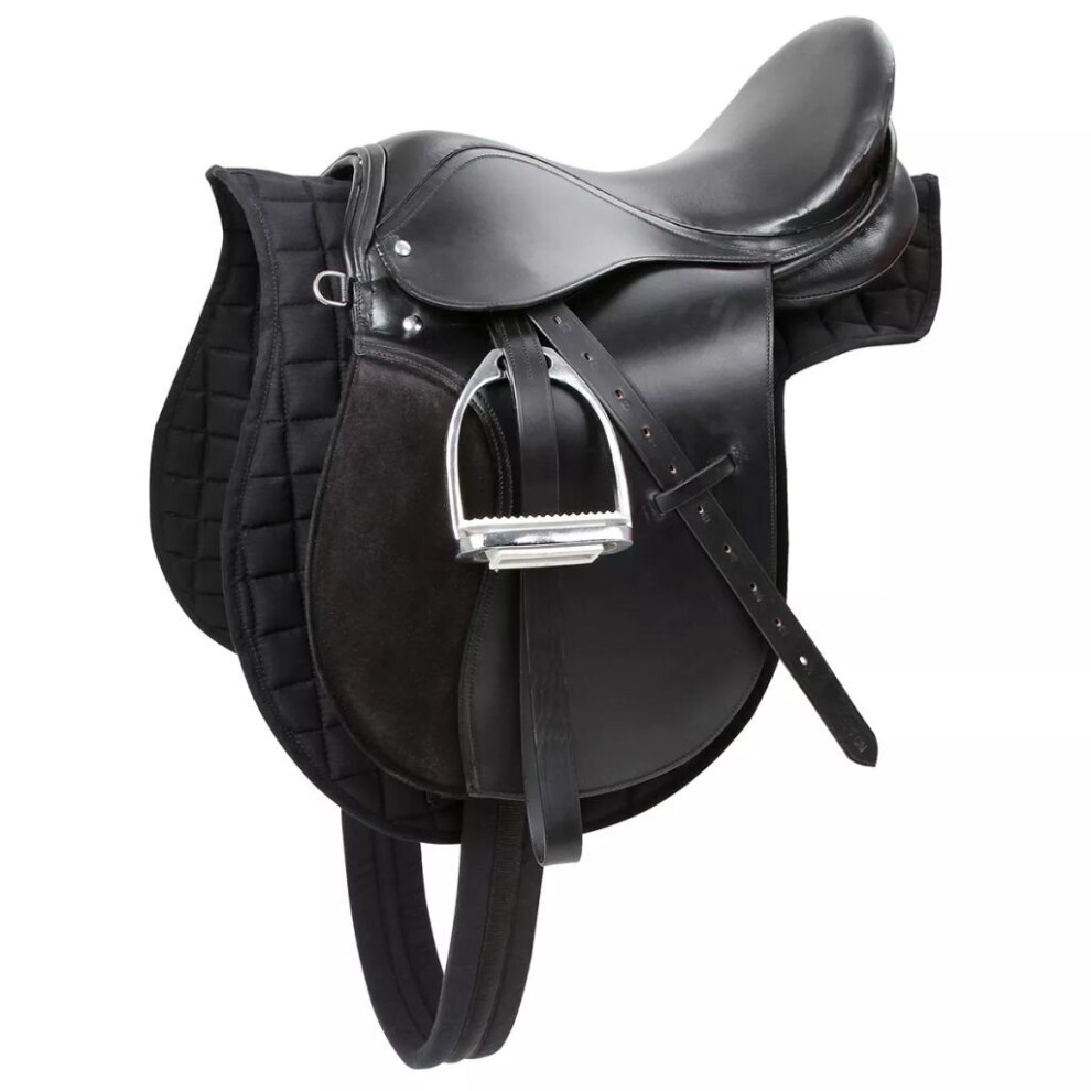 Kerbl Horse Saddle Set With Saddlepad/Stirrups/Stirrup Belt/Girth Leather 32197