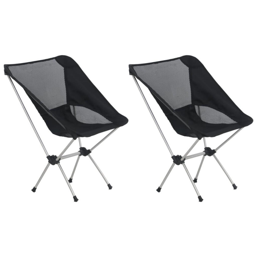 vidaXL 2x Folding Camping Chairs with Carry Bag Aluminium Holiday Outdoor Seat