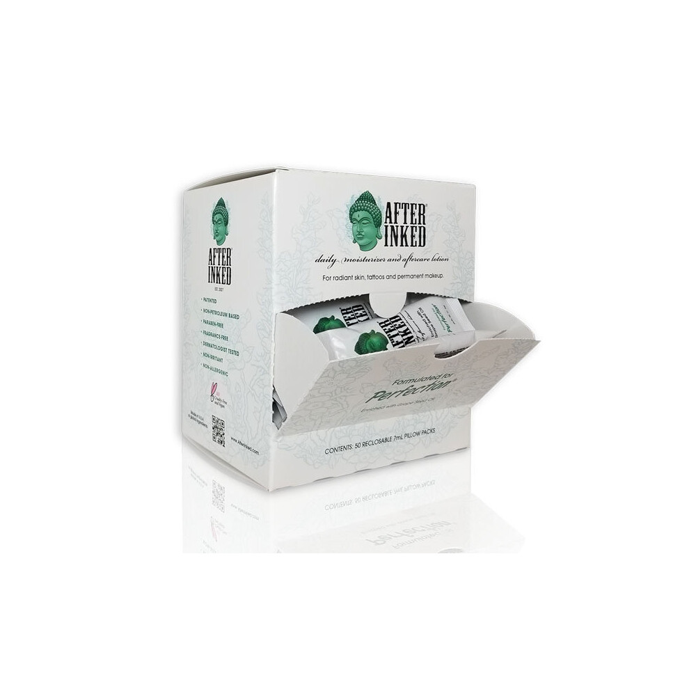 After Inked Tattoo Aftercare Sachets 7ml x50 w/ SHELF STAND WHOLESALE