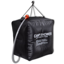 Outdoor 40L Solar Shower Bag - Portable Heated Water for Camping, Hiking & Travel (Black PVC, 10 Gal) - 141123