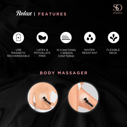 So Divine Relax Portable 10 Function Massaging Wand 1