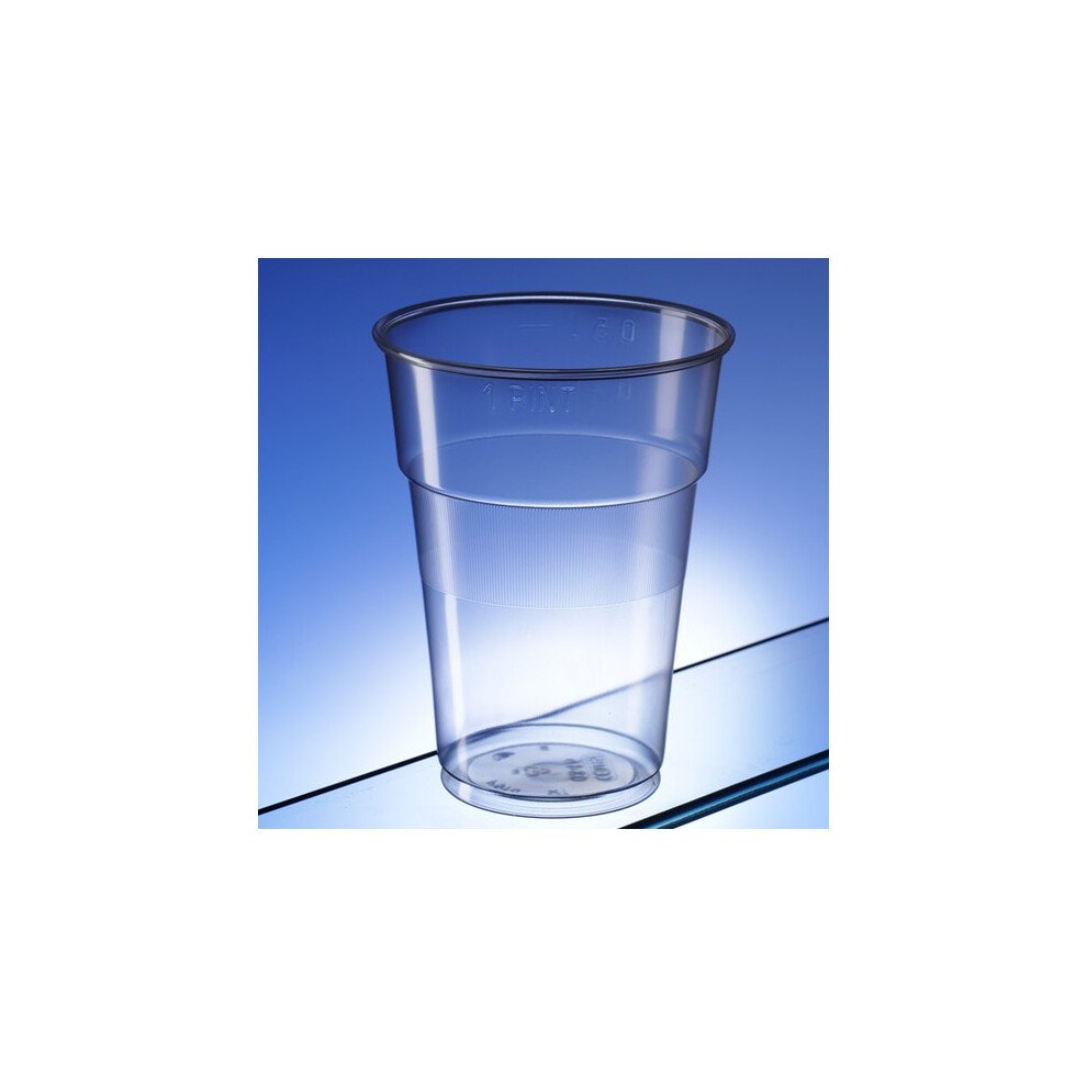 (Sleeve of  50) Recyclable Plastic Pint Glasses 568ml