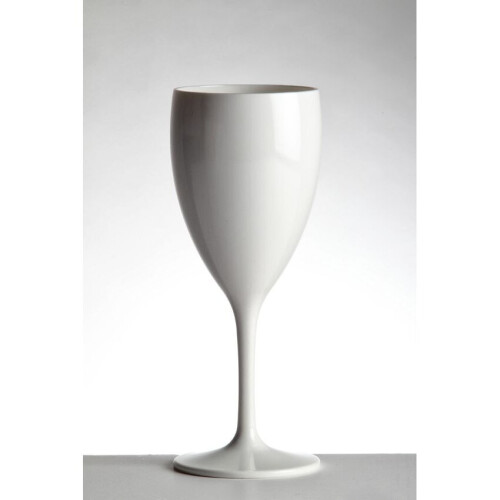 (Box of 24) Unbreakable Polycarbonate Wine Glasses 340ml - White