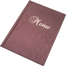 (Red) Menu Holder Cover Restaurant Pub Bar A4 Metallic