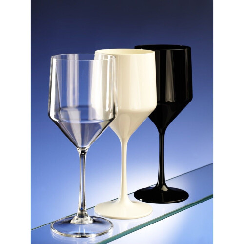 (Single) Premium Unbreakable Polycarbonate Wine Glass 450ml - White 2