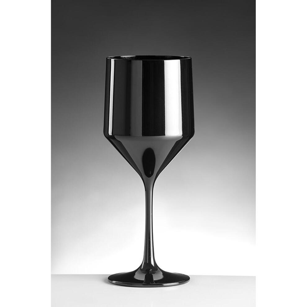 (Pack of 6) Premium Unbreakable Polycarbonate Wine Glass 450ml - Black