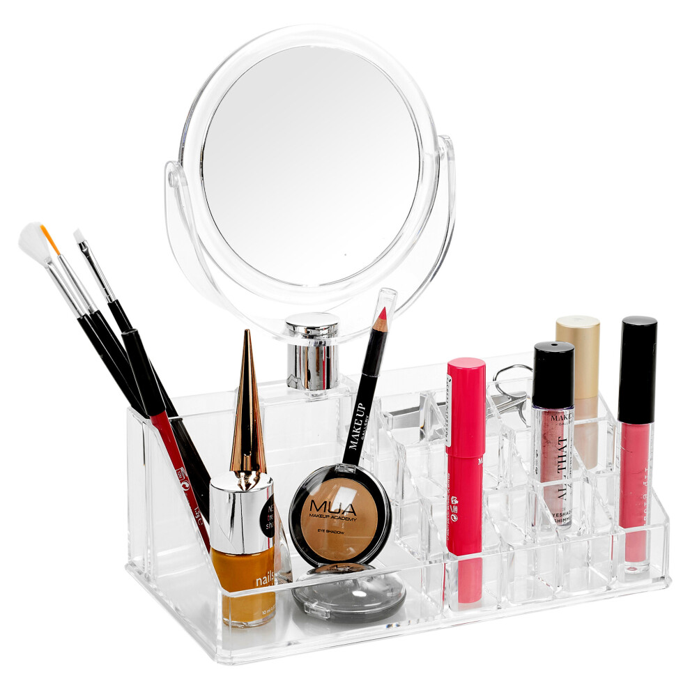 Large Clear Cosmetics Makeup Organiser Storage Box Mascara Brushes