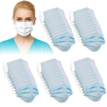 (50) Mascarillas faciales desechables de 3 capas, protección para boca y nariz, reutilizables