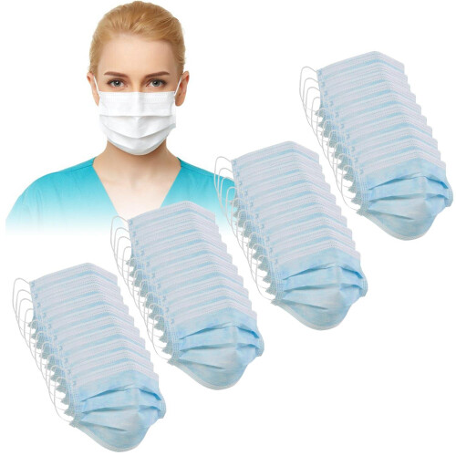 (40) Mascarillas desechables de 3 capas, protección para boca y nariz, reutilizables