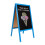 (Blue) A-board Wooden Erasable Chalkboard Blackboard Sign 2