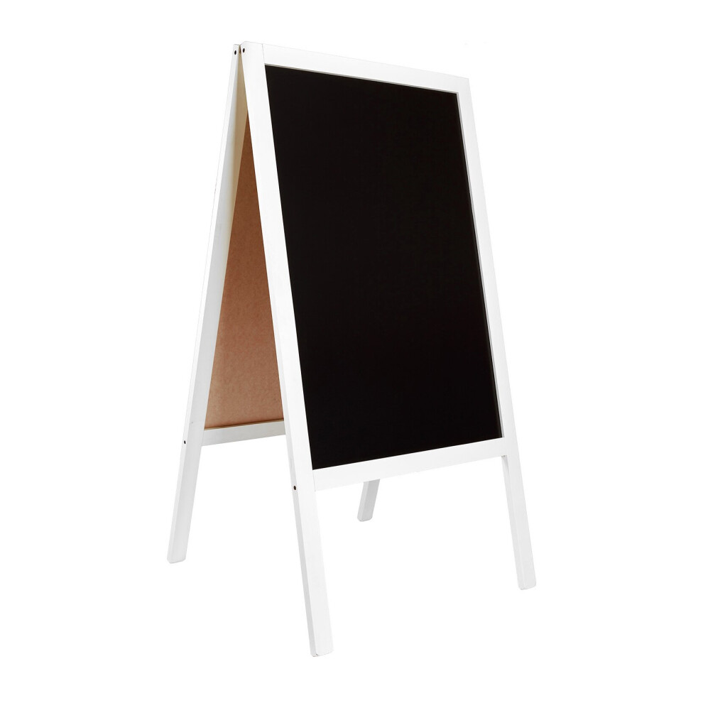 (White) A-board Wooden Erasable Chalkboard Blackboard Sign
