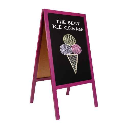 (Violet) A-board Wooden Erasable Chalkboard Blackboard Sign 1