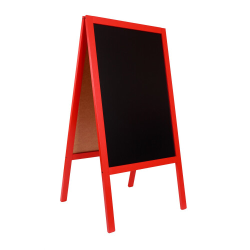 (Red) A-board Wooden Erasable Chalkboard Blackboard Sign