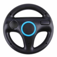 (Black) Game Racing Steering Wheel Compatible with Nintendo Wii + Wii U Mario Kart Remote Controller