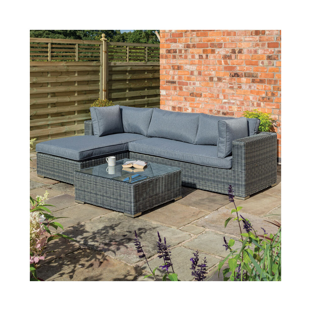 Vienna Lounger Set Grey Weave