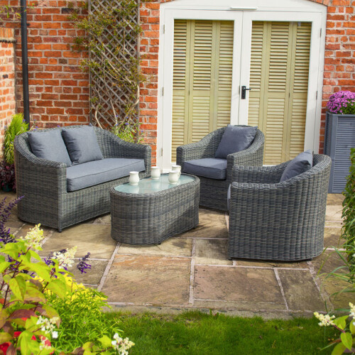 Rowlinson Bunbury Sofa Set Grey Weave