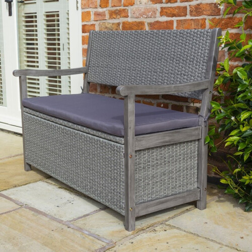 Rowlinson Alderley Rattan Storage Bench 2