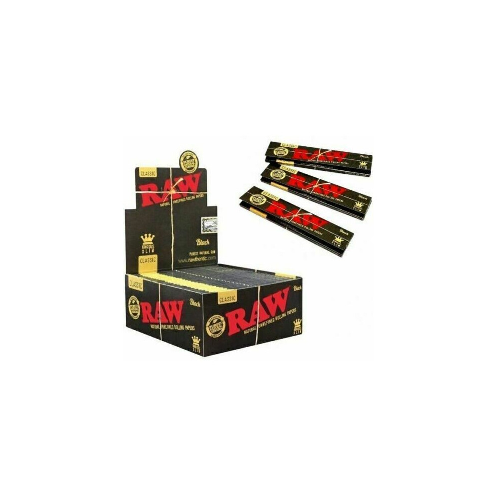 50 Booklets x RAW Classic Black King Size Slim Rolling Paper - Full Box