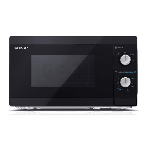Sharp Sharp YC-MS01U-B Black 20L Microwave, 800W, Defrost Settings, 5 Power Levels, 35min Timer, Flat-Front Easy-Clean 1