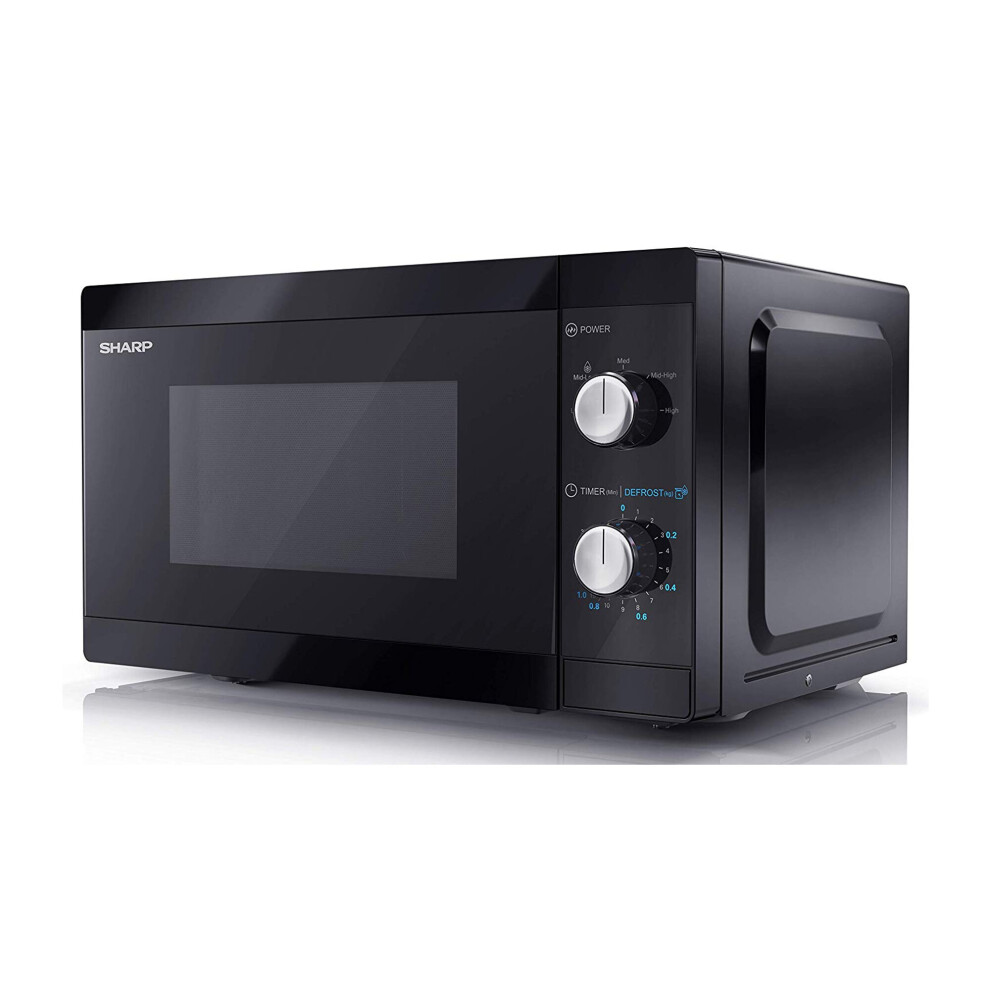 Sharp YC-MS01U-B Black 20 Litre 800W Microwave With Defrost Settings